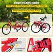 VEVOR Tricycle Adult 26’’ Wheels Adult Tricycle 7-Speed 3 Wheel Bikes For Adults Three Wheel Bike For Adults Adult Trike Adult Folding Tricycle Foldable Adult Tricycle 3 Wheel Bike Trike For Adults