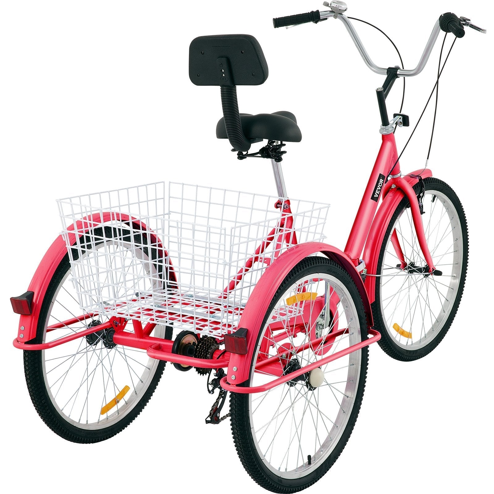 VEVOR Tricycle Adult 26’’ Wheels Adult Tricycle 7-Speed 3 Wheel Bikes For Adults Three Wheel Bike For Adults Adult Trike Adult Folding Tricycle Foldable Adult Tricycle 3 Wheel Bike Trike For Adults