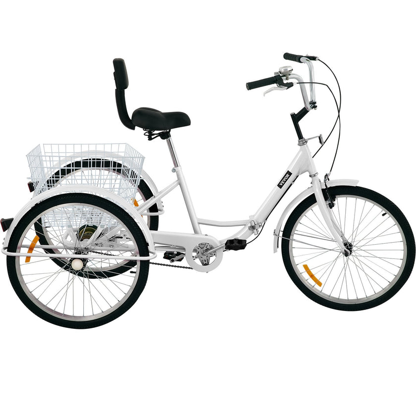 VEVOR Tricycle Adult 26’’ Wheels Adult Tricycle 1-Speed 3 Wheel Bikes For Adults Three Wheel Bike For Adults Adult Trike Adult Folding Tricycle Foldable Adult Tricycle 3 Wheel Bike Trike For Adults