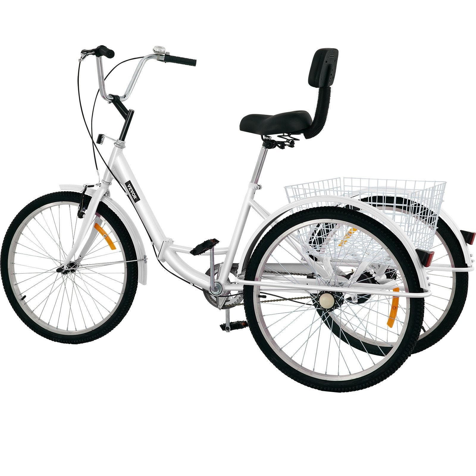 VEVOR Tricycle Adult 26’’ Wheels Adult Tricycle 1-Speed 3 Wheel Bikes For Adults Three Wheel Bike For Adults Adult Trike Adult Folding Tricycle Foldable Adult Tricycle 3 Wheel Bike Trike For Adults