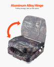VEVOR Boat Seat Low Backrest Flip Up Boat Seat Sponge Cushion Camouflage 2pcs