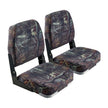 VEVOR Boat Seat Low Backrest Flip Up Boat Seat Sponge Cushion Camouflage 2pcs