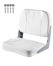 VEVOR Boat Seat, Low Backrest, Folding Fishing Boat Seat with Thickened Sponge Cushion & Waterproof PVC Leather, Aluminum Alloy Hinges, Flip Up Boat Seat for Fishing Boats, Yachts, Ships, White
