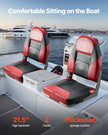 VEVOR Boat Seat High Backrest Folding Boat Seat Sponge Cushion Black & Red