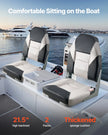 VEVOR Boat Seat High Backrest Flip Up Boat Seat Sponge Cushion Black & Grey