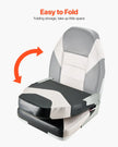 VEVOR Boat Seat High Backrest Flip Up Boat Seat Sponge Cushion Black & Grey