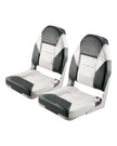 VEVOR Boat Seat High Backrest Flip Up Boat Seat Sponge Cushion Black & Grey