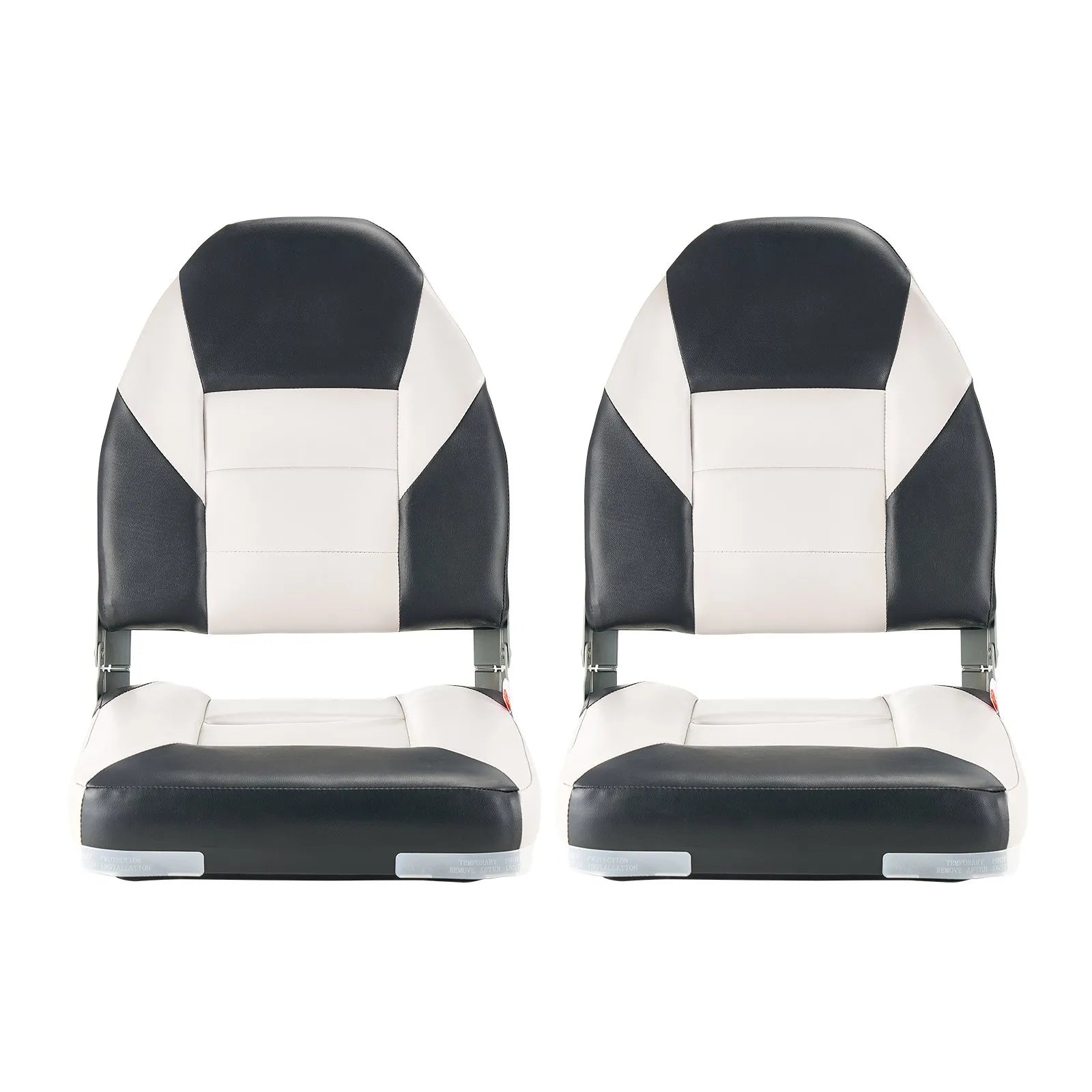 VEVOR Boat Seat High Backrest Flip Up Boat Seat Sponge Cushion Black & Grey