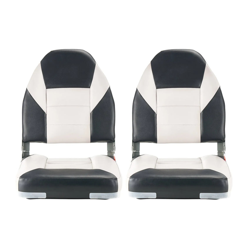 VEVOR Boat Seat High Backrest Flip Up Boat Seat Sponge Cushion Black & Grey