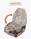 VEVOR Boat Seat High Backrest Flip Up Boat Seat Sponge Cushion Camouflage
