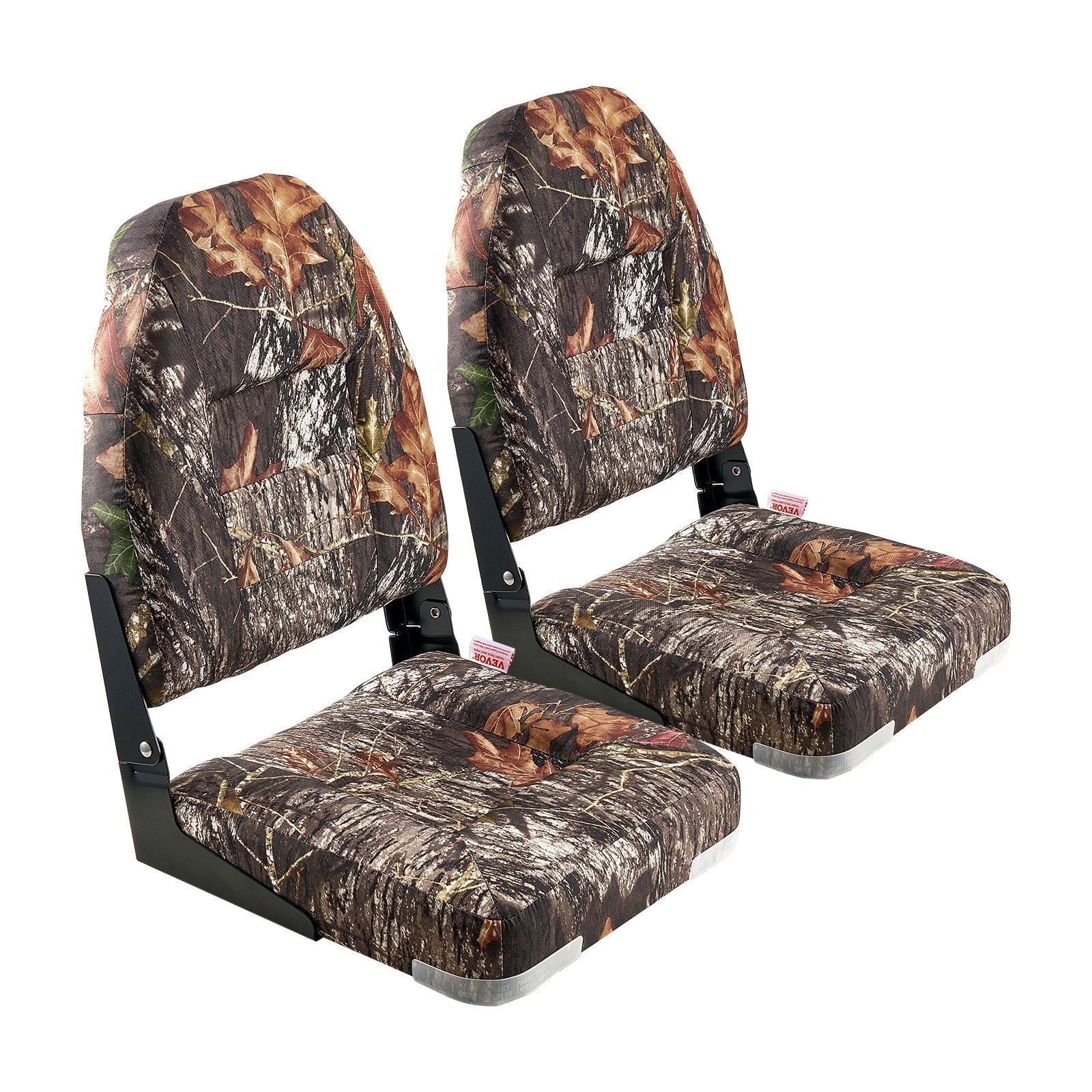 VEVOR Boat Seat High Backrest Flip Up Boat Seat Sponge Cushion Camouflage