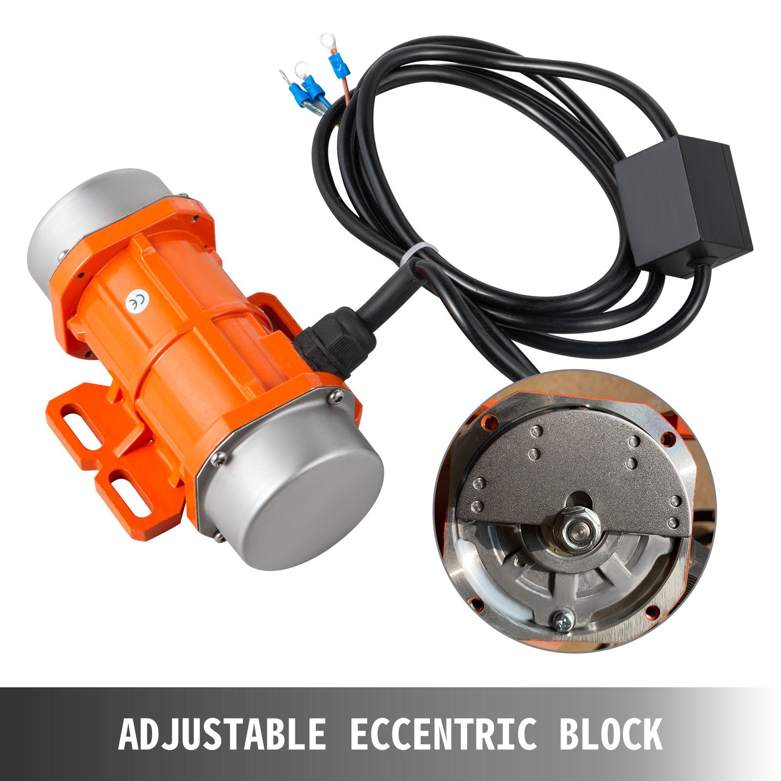 VEVOR AC Concrete Vibrator 110V, Motor Vibrating Motor 40W Single Phase AC Electric Vibrating Motor Aluminum Alloy Case 3600rpm Asynchronous Vibration Motor 2M Cable Concrete Vibrator IP65 Waterproof
