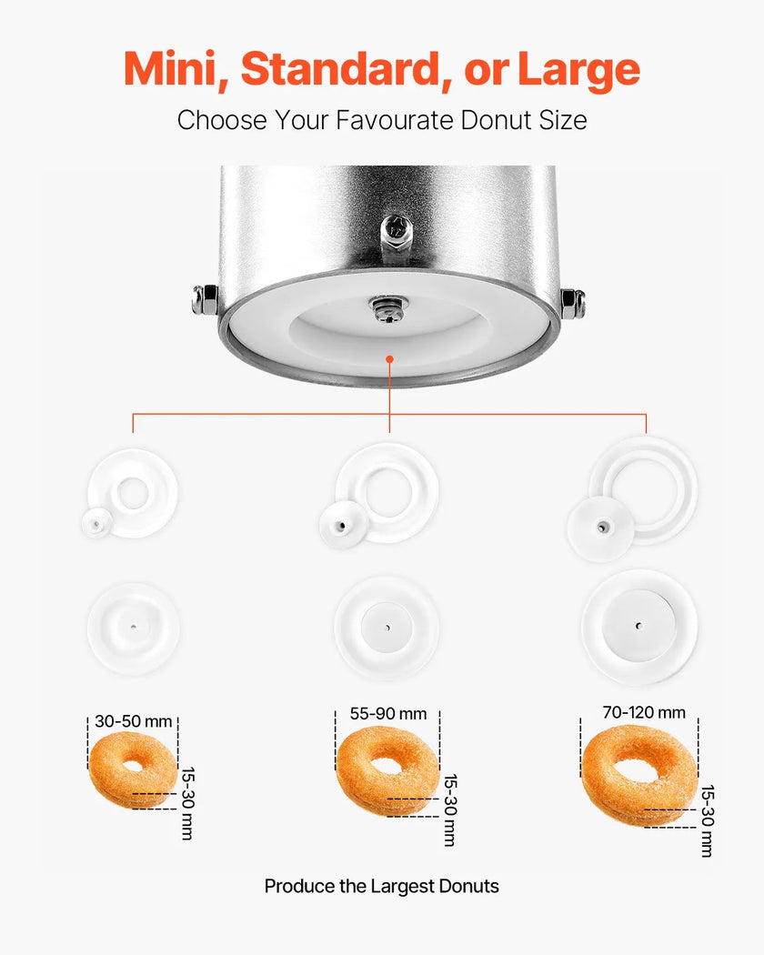 VEVOR Commercial Automatic Donuts Machine Doughnut Maker Single Row 90 PCS/H