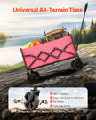 VEVOR Collapsible Wagon Carts 120L & 225LBS Heavy Duty Folding Garden Cart Pink