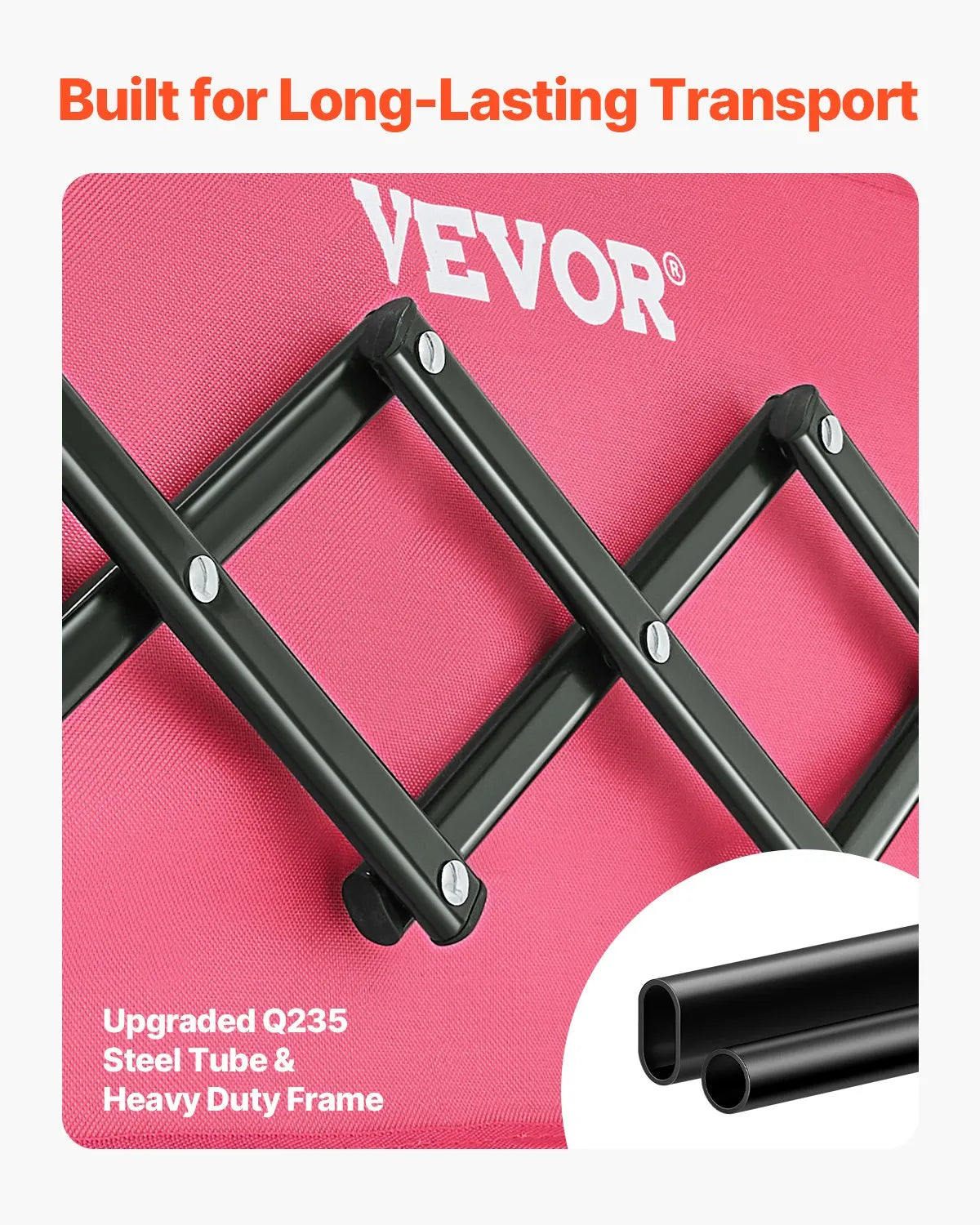 VEVOR Collapsible Wagon Carts 120L & 225LBS Heavy Duty Folding Garden Cart Pink