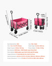VEVOR Collapsible Wagon Carts 120L & 225LBS Heavy Duty Folding Garden Cart Pink