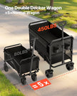 VEVOR Double Decker Wagon Collapsible 300L & 450 lbs Heavy Duty Folding Cart