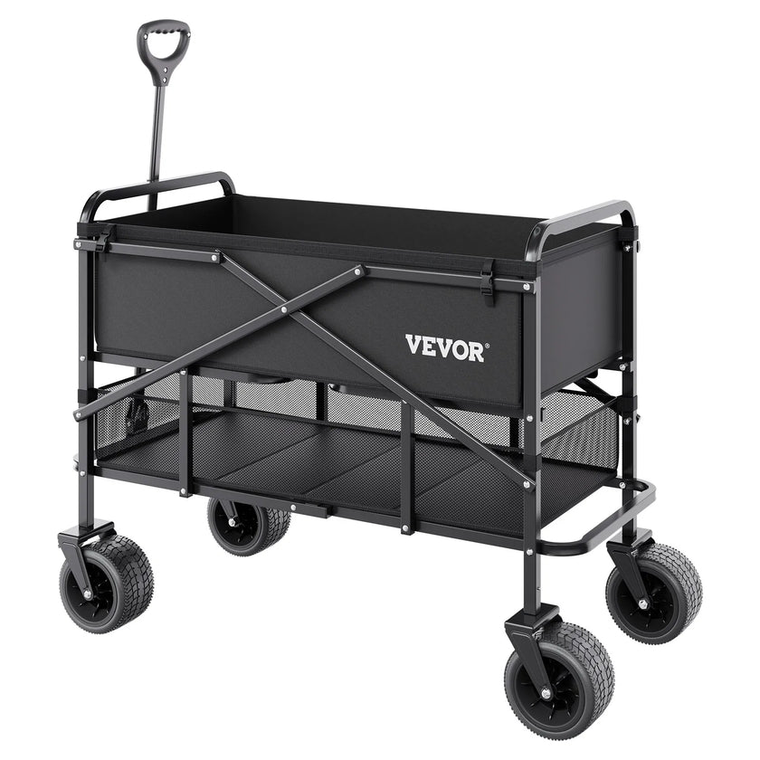 VEVOR Double Decker Wagon Collapsible 300L & 450 lbs Heavy Duty Folding Cart