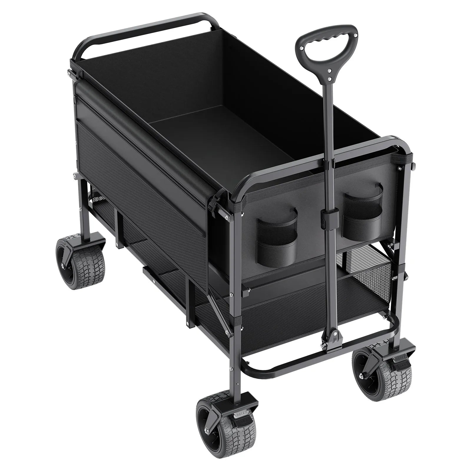 VEVOR Double Decker Wagon Collapsible 300L & 450 lbs Heavy Duty Folding Cart