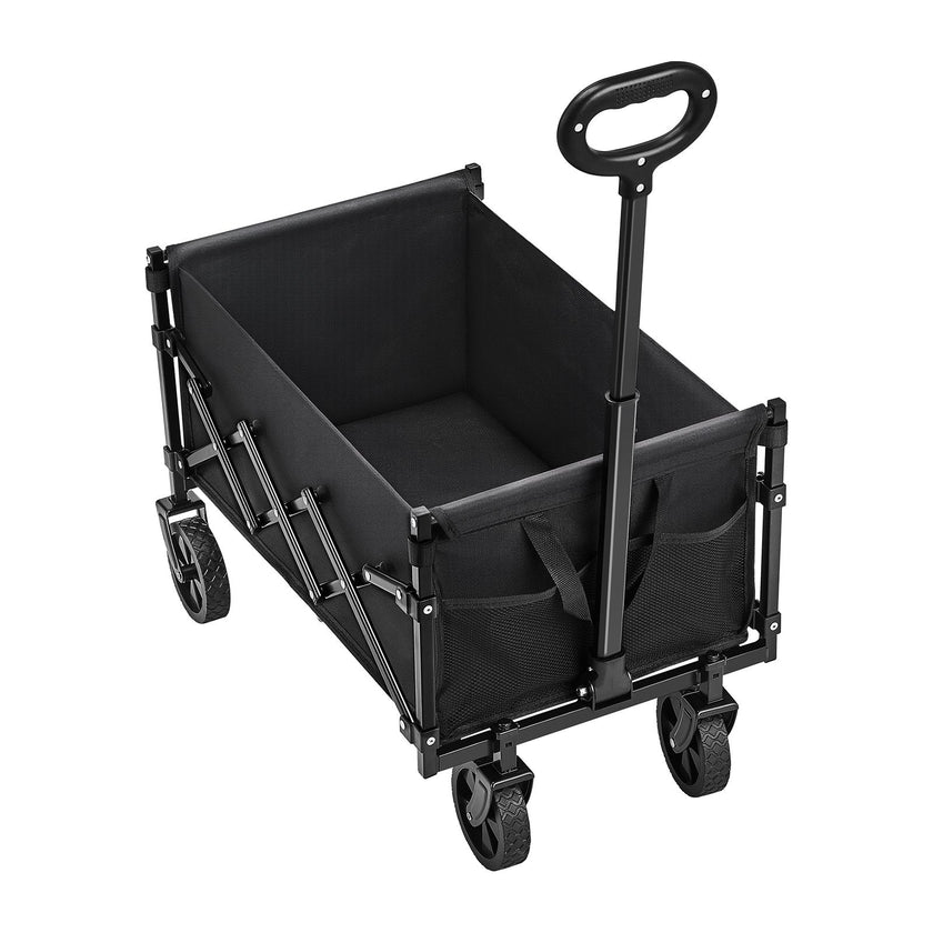 VEVOR Collapsible Wagon Carts 120L & 225LBS Heavy Duty Folding Garden Cart Black