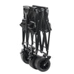 VEVOR Collapsible Folding Wagon, 3 cu.ft Beach Wagon Cart with All-Terrain Wheels, Heavy Duty Folding Wagon Cart 350 lbs Weight Capacity with Drink Holders, Sports Wagon for Camping, Shopping, Garden