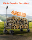 VEVOR Extended Folding Wagon Carts 300L&450LB Heavy Duty Collapsible Garden Cart