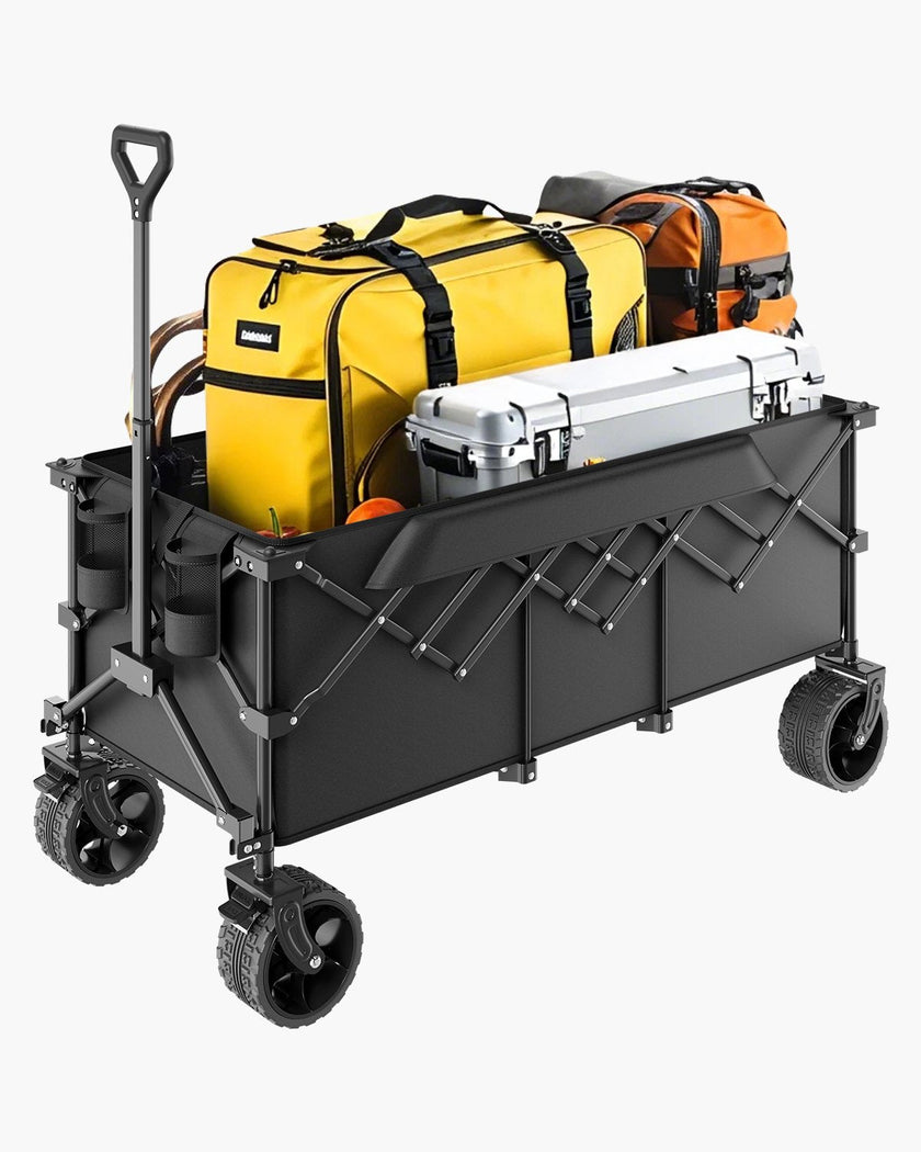 VEVOR Extended Folding Wagon Carts 300L&450LB Heavy Duty Collapsible Garden Cart