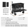 VEVOR Foldable Double Decker Wagon, 400L Collapsible Wagon Cart with All-Terrain Wheels, Heavy Duty Folding Wagon Cart 350 lbs Weight Capacity for Camping, Shopping, Garden, 52