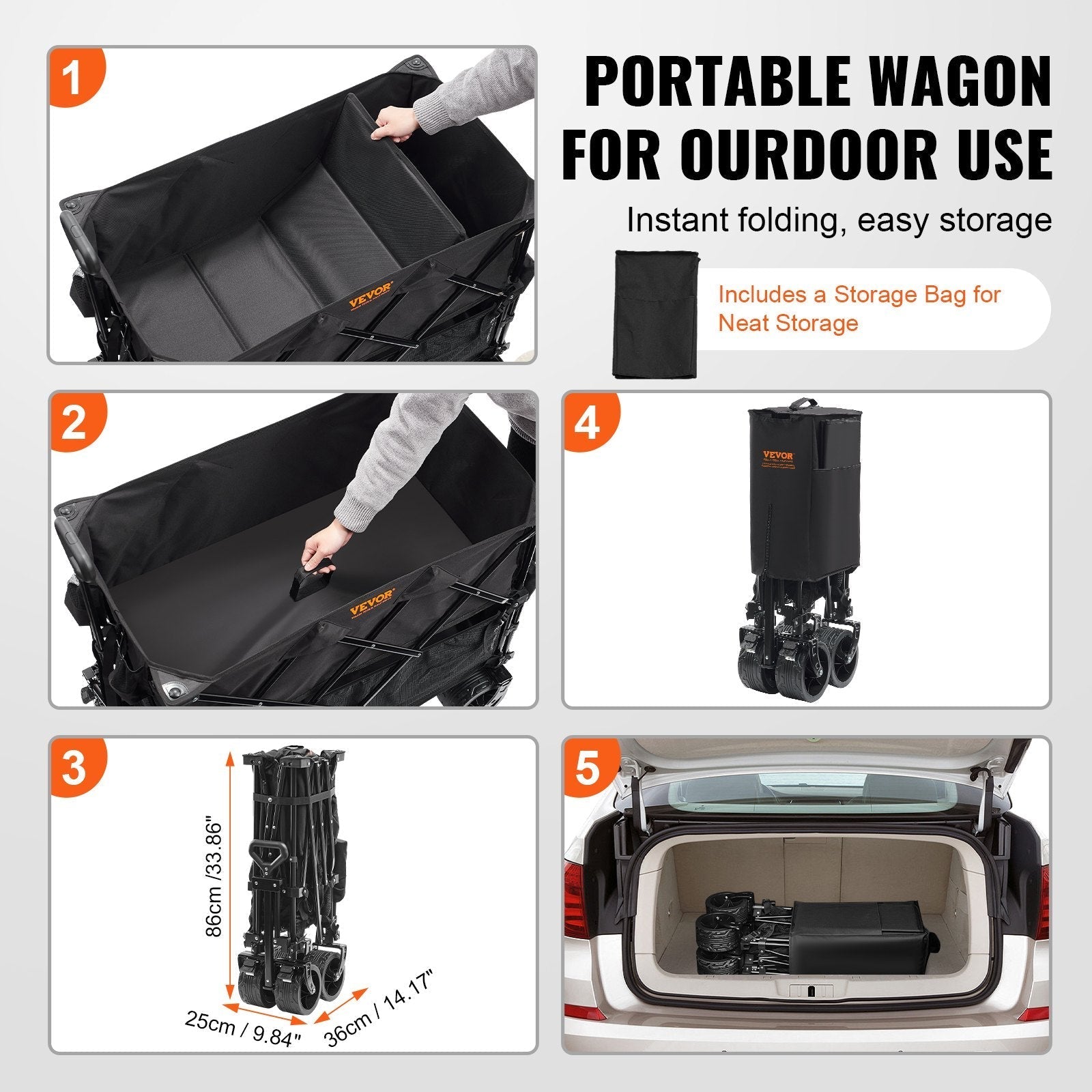 Foldable Double Decker Wagon, 400L Collapsible