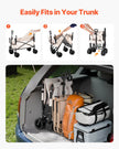 VEVOR Foldable Wagon Cart Converts to Bench 550lb Load & 220L Utility Wagon