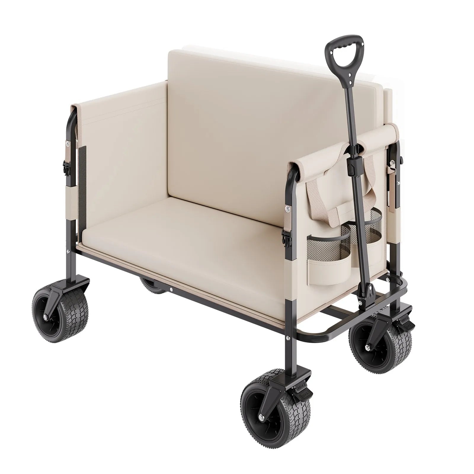 VEVOR Foldable Wagon Cart Converts to Bench 550lb Load & 220L Utility Wagon