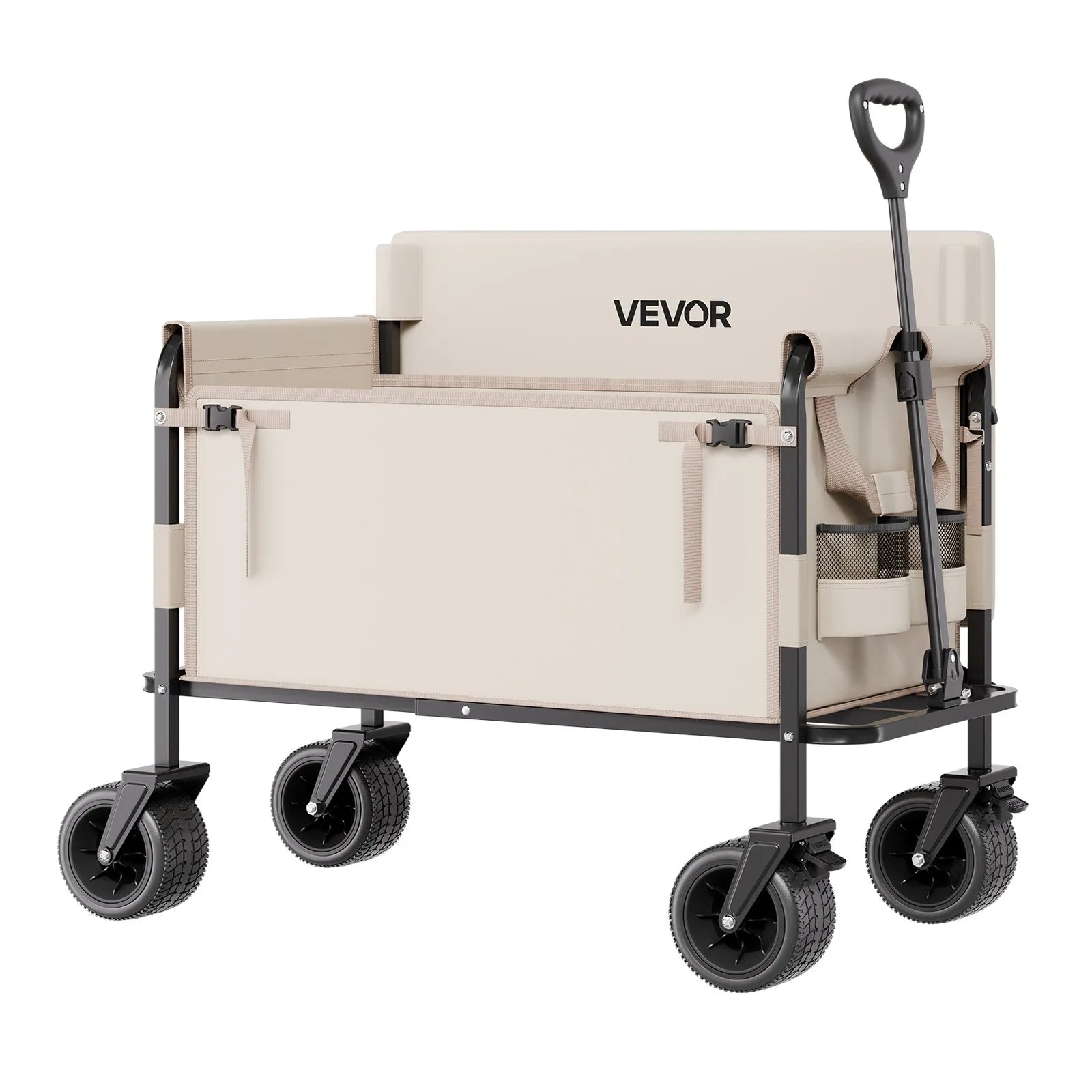 VEVOR Foldable Wagon Cart Converts to Bench 550lb Load & 220L Utility Wagon