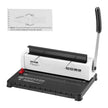 VEVOR Coil Spiral Binding Machine, Manual Book Maker 34-Holes Binding 120 Sheets, Punch Binder Adjustable for Letter Size, A4, A5
