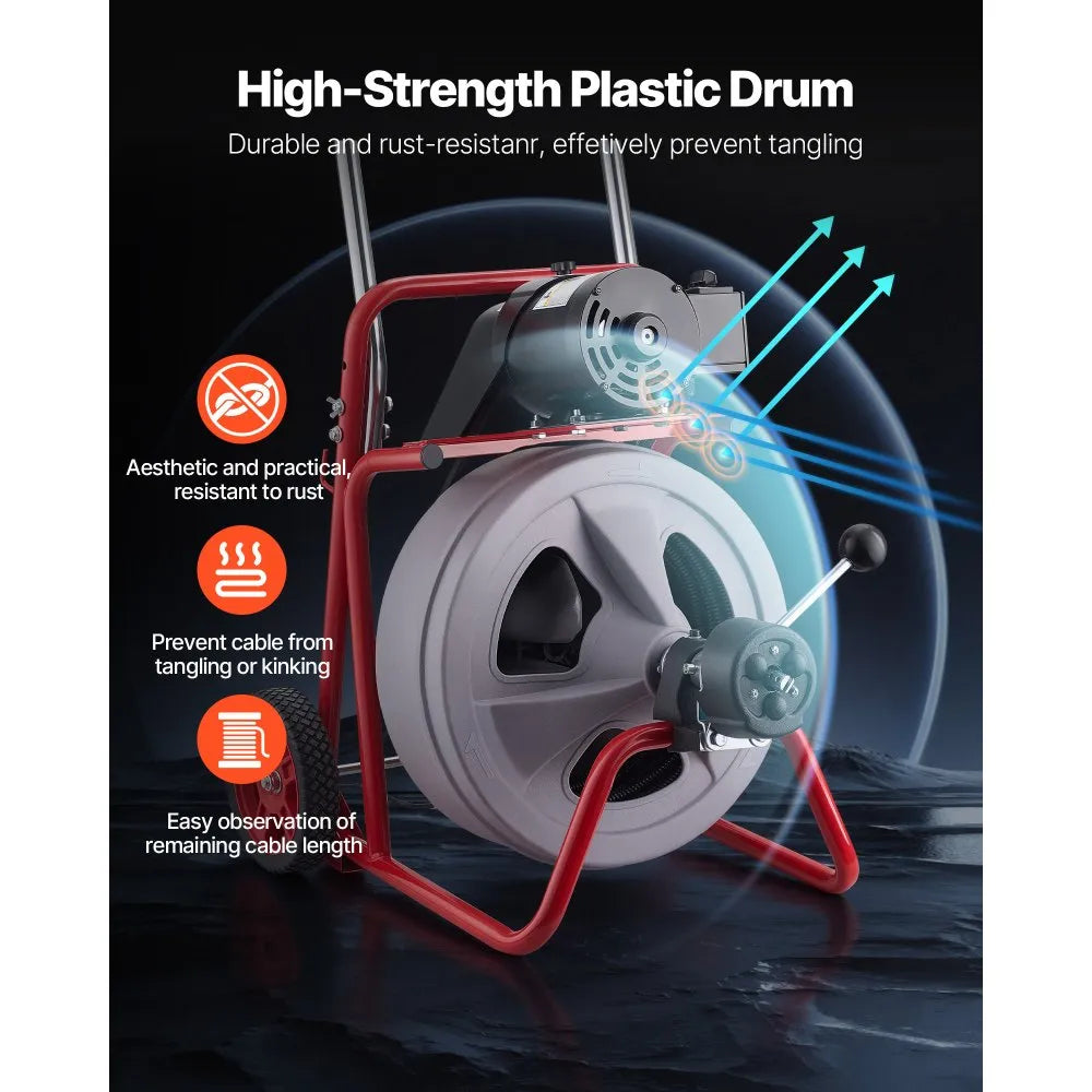 Drain Cleaner Machine 100 FT x 1/2