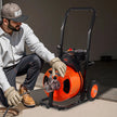 VEVOR Drain Cleaner Machine 75 FT X 1/2 Inch, Sewer Snake Machine Auto Feed, Drain Cleaning Machine with 4 Cutter & Air-Activated Foot Switch for 1