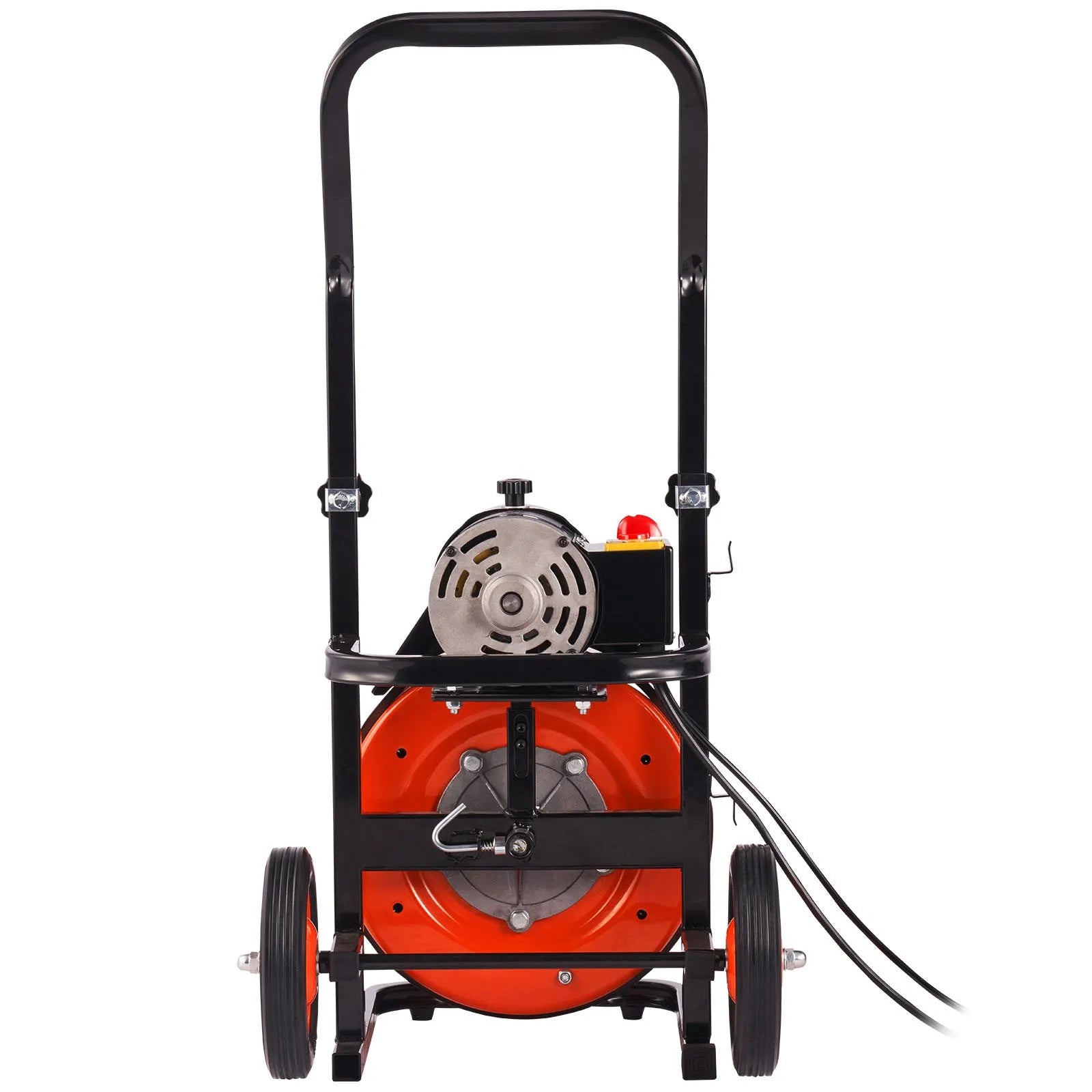 VEVOR Drain Cleaner Machine 75 FT X 1/2 Inch, Sewer Snake Machine Auto Feed, Drain Cleaning Machine with 4 Cutter & Air-Activated Foot Switch for 1