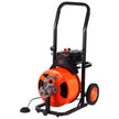 VEVOR Drain Cleaner Machine 75 FT X 1/2 Inch, Sewer Snake Machine Auto Feed, Drain Cleaning Machine with 4 Cutter & Air-Activated Foot Switch for 1
