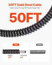 VEVOR Drain Cleaner Machine 50 FT X 3/8 Inch, Sewer Snake Machine Auto Feed, Drain Cleaning Machine with 4 Cutter & Air-activated Foot Switch for 1