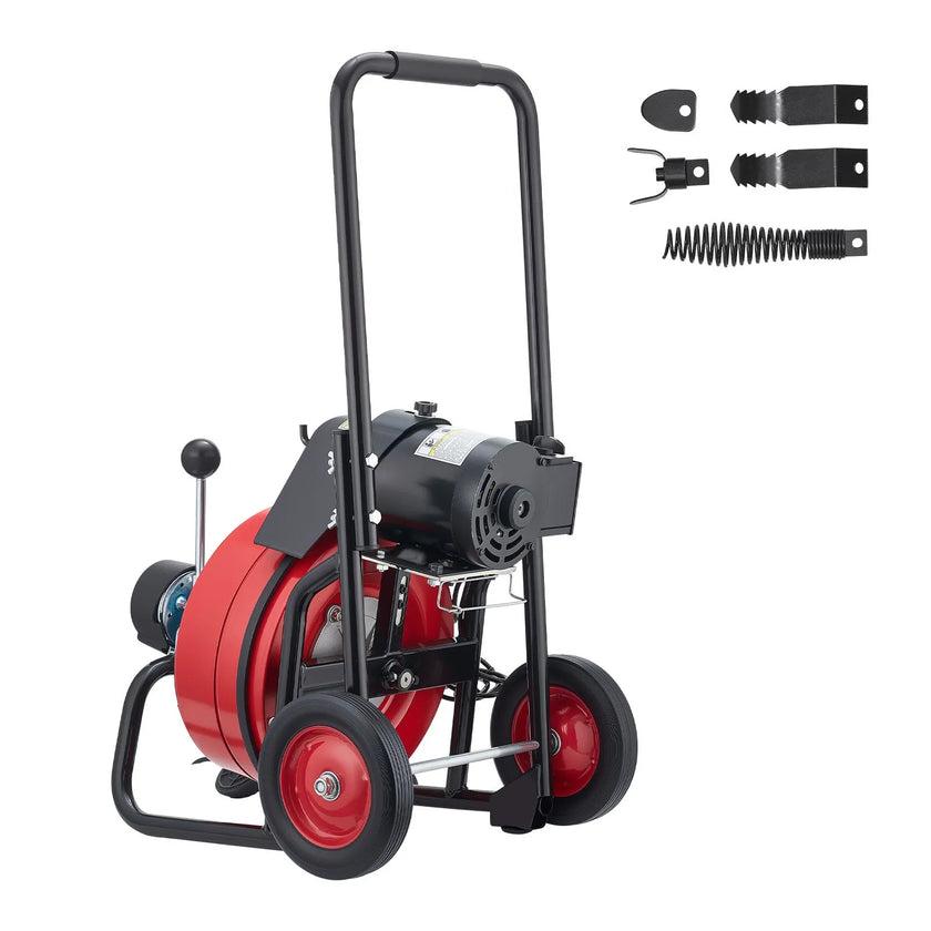 100FT Automatic Feed Drain Cleaner Machine with 1/2