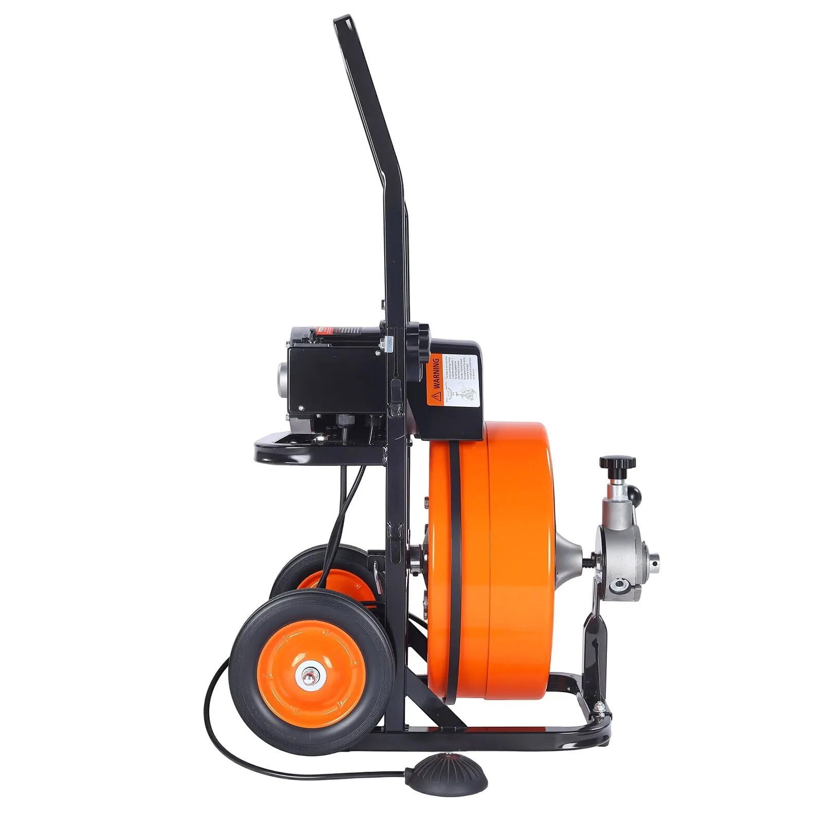 VEVOR Drain Cleaner Machine 100 Ft X 1/2 Inch, Sewer Snake Machine Auto Feed, Drain Cleaning Machine with 4 Cutter & Air-activated Foot Switch for 1