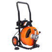 VEVOR Drain Cleaner Machine 100 Ft X 1/2 Inch, Sewer Snake Machine Auto Feed, Drain Cleaning Machine with 4 Cutter & Air-activated Foot Switch for 1