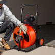 VEVOR Drain Cleaning Machine 100FT x 3/4 Inch, Sewer Snake Machine Auto Feed, Drain Auger Cleaner with 4 Cutter & Air-Activated Foot Switch for 1