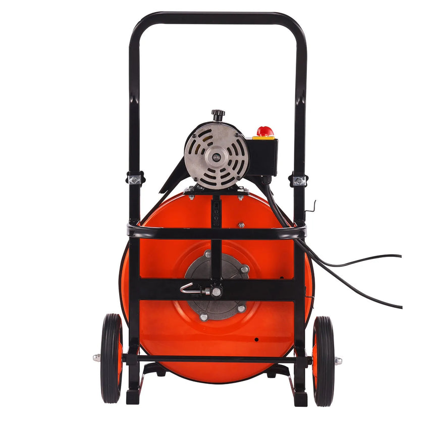 VEVOR Drain Cleaning Machine 100FT x 3/4 Inch, Sewer Snake Machine Auto Feed, Drain Auger Cleaner with 4 Cutter & Air-Activated Foot Switch for 1