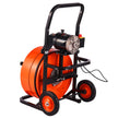 VEVOR Drain Cleaning Machine 100FT x 3/4 Inch, Sewer Snake Machine Auto Feed, Drain Auger Cleaner with 4 Cutter & Air-Activated Foot Switch for 1