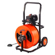 VEVOR Drain Cleaning Machine 100FT x 3/4 Inch, Sewer Snake Machine Auto Feed, Drain Auger Cleaner with 4 Cutter & Air-Activated Foot Switch for 1