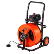 VEVOR Drain Cleaning Machine 100FT x 3/4 Inch, Sewer Snake Machine Auto Feed, Drain Auger Cleaner with 4 Cutter & Air-Activated Foot Switch for 1