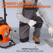 VEVOR Drain Cleaner Machine 100 Ft X 3/8 Inch, Sewer Snake Machine Auto Feed, Drain Cleaning Machine with 4 Cutter & Air-Activated Foot Switch for 1