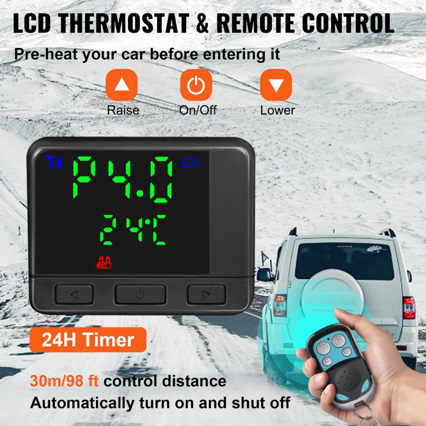 VEVOR Diesel Air Heater, 8KW Parking Heater, All in One 12V Truck Heater, One Outlet Hole, with Black LCD, Remote Control, Fast Heating Diesel Heater, For RV Truck, Boat, Bus, Car Trailer, Motorhomes