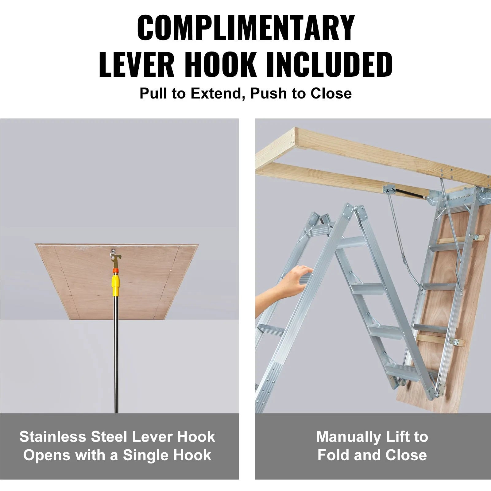VEVOR Attic Ladder Foldable, 350-pound Capacity, 22.5
