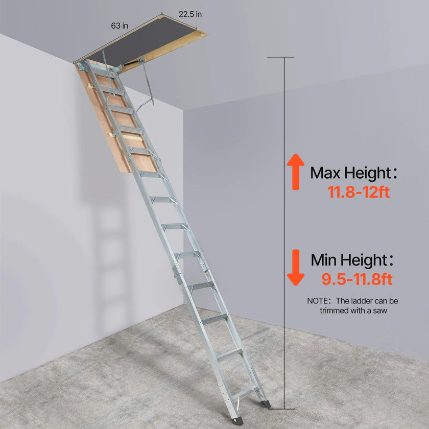 VEVOR Attic Ladder Foldable, 350-pound Capacity, 22.5